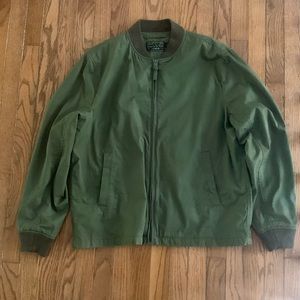 J Crew Mens Olive Bomber Jacket Size Large
